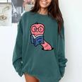 Book Worm Pun Read Reading Librarian America Men Women Kids Comfort Colors Sweatshirt Chalky Mint