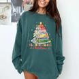 All Booked For Christmas Book Lovers Xmas Tree Lights Comfort Colors Sweatshirt Chalky Mint