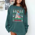 All Booked For Christmas Tree Book Ugly Christmas Sweatshirt Comfort Colors Sweatshirt Chalky Mint