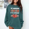 My Weekend Is All Booked Cute Book Reader Teacher Comfort Colors Sweatshirt Chalky Mint