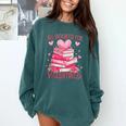 All Booked For Valentine Books Lover Teacher Floral Comfort Colors Sweatshirt Chalky Mint