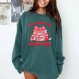 All Booked For Valentine Bow Books Lover Teacher Girl Women Comfort Colors Sweatshirt Chalky Mint