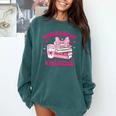 All Booked For Valentines Book Reading Coquette Bow Comfort Colors Sweatshirt Chalky Mint