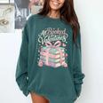 All Booked For Valentines Stacked Books Comfort Colors Sweatshirt Chalky Mint