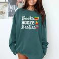 Books Booze And Besties Book Lover Bestie Squad Twinning Comfort Colors Sweatshirt Chalky Mint