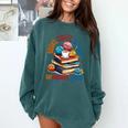 Books Coffee & Yarn Lover My Favorite Things Comfort Colors Sweatshirt Chalky Mint