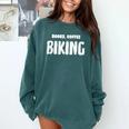 Books Coffee Biking Comfort Colors Sweatshirt Chalky Mint