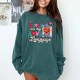 Books Are My Love Language Comfort Colors Sweatshirt Chalky Mint