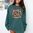 Books Are My Love Language Retro Groovy 70s Book Lover Comfort Colors Sweatshirt Chalky Mint