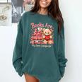 Books Are My Love Language Teddy Bear Book Lovers Valentine Comfort Colors Sweatshirt Chalky Mint
