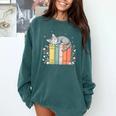 Books Lover Cute Sleepy Cat Relax Reading Vibe Comfort Colors Sweatshirt Chalky Mint
