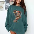 Books Lover Women Art Colorful Drawing Graphic Books Comfort Colors Sweatshirt Chalky Mint