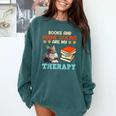BOOKS AND MAINE COONS ARE MY THERAPY Main Coon Comfort Colors Sweatshirt Chalky Mint BOOKS AND MAINE COONS ARE MY THERAPY Main Coon Comfort Colors Sweatshirt Chalky Mint