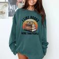 I Like Books More Than People Glasses Comfort Colors Sweatshirt Chalky Mint
