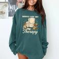 Books Are My Therapy Cozy Reading Chair Artwork Comfort Colors Sweatshirt Chalky Mint