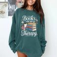 Books Are My Therapy Reading Lover Cozy Environment Comfort Colors Sweatshirt Chalky Mint