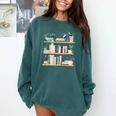Bookshelves With Books & Plants Premium Comfort Colors Sweatshirt Chalky Mint