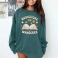 Bookstore Wanderers Retro Women Book Lovers Comfort Colors Sweatshirt Chalky Mint