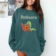 Bookworm Worm Reading Book Lover Read Books Librarian Comfort Colors Sweatshirt Chalky Mint