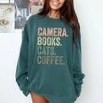 Camera Books Cats And Coffee Lover Photography Men Women Comfort Colors Sweatshirt Chalky Mint