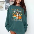 Cat Fall In Love With Reading Book Lover Autumn Comfort Colors Sweatshirt Chalky Mint
