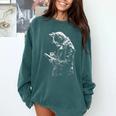 Cat Holds Book Writing Animal Print Motif Drawing Art Cat Comfort Colors Sweatshirt Chalky Mint