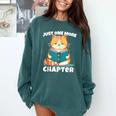 Cat Reading Books Bookworm Read One More Chapter Comfort Colors Sweatshirt Chalky Mint
