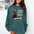 Cats And Books Book & Cat Lover Easily Distracted By Comfort Colors Sweatshirt Chalky Mint