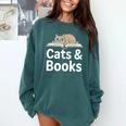 Cats And Books Comfort Colors Sweatshirt Chalky Mint