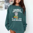 Cats And Books Read Reading Librarian Book Across America Comfort Colors Sweatshirt Chalky Mint