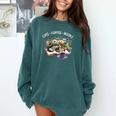 Cats Coffee Books Comfort Colors Sweatshirt Chalky Mint