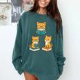 Cats Reading Book Lover Reading Bookworm Reader Comfort Colors Sweatshirt Chalky Mint