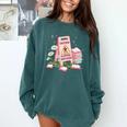 Caution Slippery When Reading Book Reader Comfort Colors Sweatshirt Chalky Mint