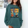 Cheetah Love Reading And Cheetahs Kids Bookworm Comfort Colors Sweatshirt Chalky Mint