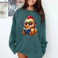 Chicken Reading a Book Farm Animal Chick Comfort Colors Sweatshirt Chalky Mint Chicken Reading a Book Farm Animal Chick Comfort Colors Sweatshirt Chalky Mint
