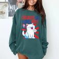Childless Cat Ladies Vote Kamala Harris Cute Comic Book Cat Comfort Colors Sweatshirt Chalky Mint