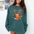 Christmas Librarian Reindeer Xmas Book Teachers Love Reading Comfort Colors Sweatshirt Chalky Mint