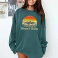 Coffee Beans & Books Retro Bookworm Librarian Comfort Colors Sweatshirt Chalky Mint