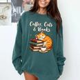 Coffee Cats & Books Lover For Women & Girls Coffee Comfort Colors Sweatshirt Chalky Mint Coffee Cats & Books Lover For Women & Girls Coffee Comfort Colors Sweatshirt Chalky Mint