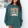 Color Our World Book Reading Program 2026 Summer Comfort Colors Sweatshirt Chalky Mint