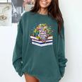 Color Our World Summer Reading 2025 Cute Book Wildflowers Comfort Colors Sweatshirt Chalky Mint