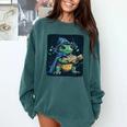 Cool Magical Book With Wizard Turtle For Adults And Kids Comfort Colors Sweatshirt Chalky Mint