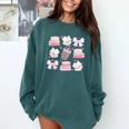 Coquette Bow Book Coffee Valentines Bookish Library Teacher Comfort Colors Sweatshirt Chalky Mint