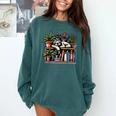 Cosy Sloth In Bookshelf With Plants Comfort Colors Sweatshirt Chalky Mint
