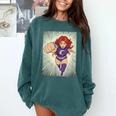 The Crimson Crescent 90s Retro Comic Book Superheroine Art Comfort Colors Sweatshirt Chalky Mint The Crimson Crescent 90s Retro Comic Book Superheroine Art Comfort Colors Sweatshirt Chalky Mint