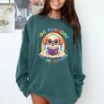 Cute 100th Day Of School 100 Days Dog Reading Book Rainbow Comfort Colors Sweatshirt Chalky Mint