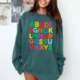 Cute ABCs Shirt Alphabet Colorful Letters Reading Books Kids Comfort Colors Sweatshirt Chalky Mint
