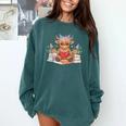 Cute Baby Highland Cow Reading Book Lover Toddler Comfort Colors Sweatshirt Chalky Mint Cute Baby Highland Cow Reading Book Lover Toddler Comfort Colors Sweatshirt Chalky Mint