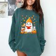 Cute Beanie Ghost Bookworm Cozy Book Reading Halloween Comfort Colors Sweatshirt Chalky Mint Cute Beanie Ghost Bookworm Cozy Book Reading Halloween Comfort Colors Sweatshirt Chalky Mint