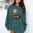 Cute Book Sea Otter Comfort Colors Sweatshirt Chalky Mint